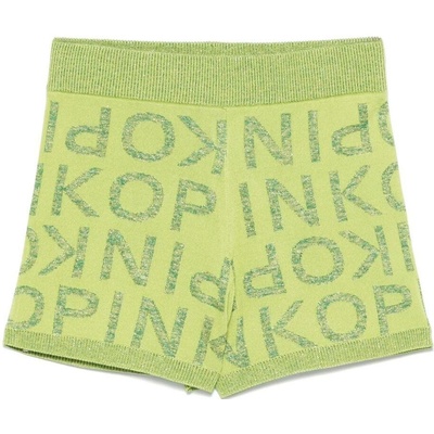 Pinko Up kraťasy úpletové s lesklým vláknem zelná