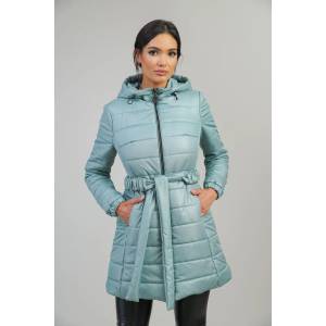 Radek's collection Дамско дълго зимно яке тип шуба цвят мента 22203-504
