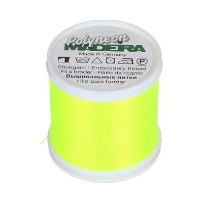 Vyšívací nitě PES Madeira Polyneon (400m) barva 1823 neon lemon