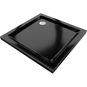 Mexen Flat квадратен душ-корито slim 70 x 70 см, черен, сифон хром - 40707070 (40707070)
