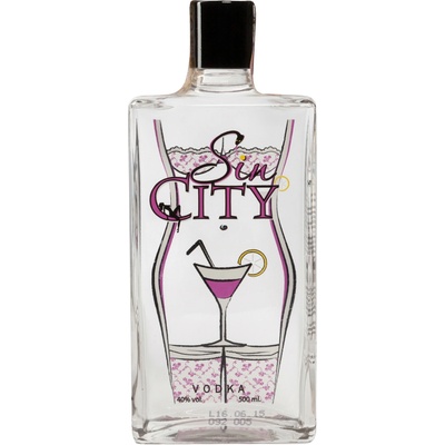 SIN CITY VODKA 40% 0,5 l (čistá fľaša)