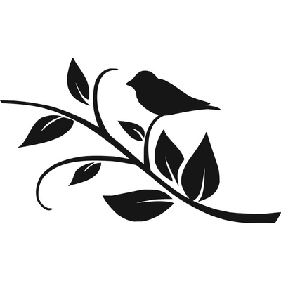 Artemiss Vták na konári plastová šablóna D 29 cm x 29 cm