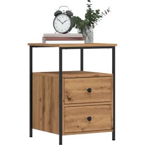 vidaXL Нощни шкафчета, 2 бр дъб артизан 34x35, 5x50 см инженерно дърво (857261)