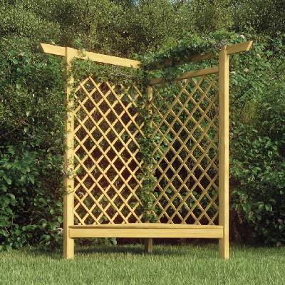 OMAXI Rohová pergola s lavicí 166 x 81 x 174 cm impregnovaná borovice 878729