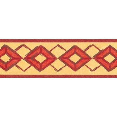 IMPOL TRADE Samolepiaca bordúra kosoštvorce červené 69004 5 m x 6,9 cm
