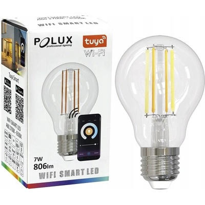 Polux LED žárovka Smart LED E27 A60 7W vícebarevná