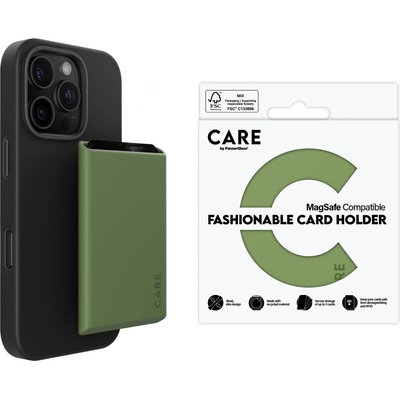 CARE by PanzerGlass® Картодържател CARE by PanzerGlass , Fashionable Card Holder Apple iPhone, MagSafe - Зелен