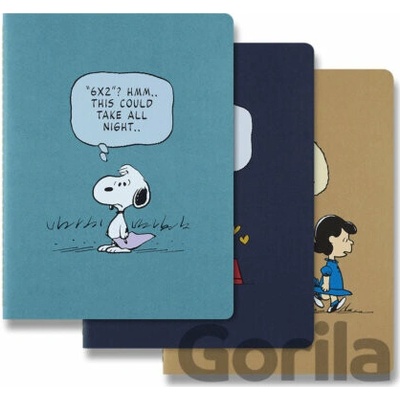 Moleskine zošity Peanuts set 3 ks limitovaná edícia; veľké linajkované