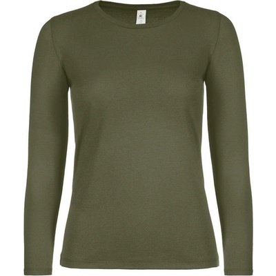 B&C #E150 LSL /women Dámske tričko s dlhým rukávom zelená urban khaki