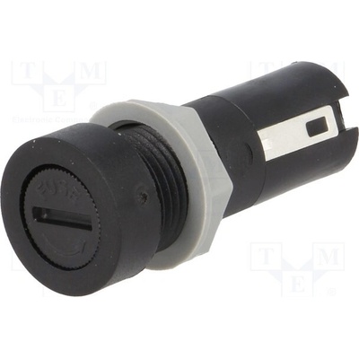 Stelvio Kontek PTF/55 Zásuvka; 5x20mm; 10A; 250VAC; na panel; černá; UL94V-0; termoplast