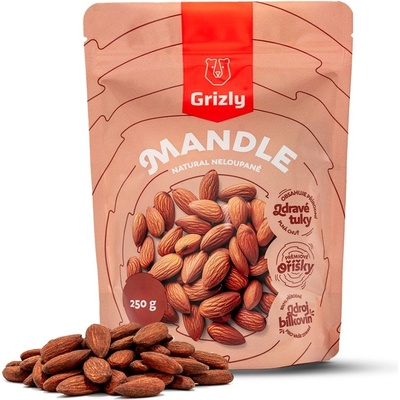 GRIZLY Mandle natural nelúpané 250 g