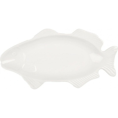 Clayre & Eef Biela miska / tanier v tvare ryby Fish Bowl - 30 x 15 x 3 cm