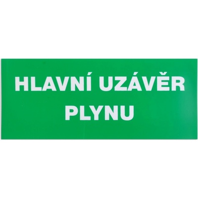 Tabulka Hlavní uzávěr plynu