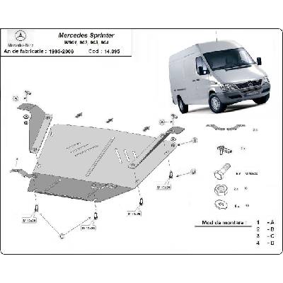 Scut Motor - Румъния Метална кора под двигател mercedes sprinter от 1995 до 2006 (73703)