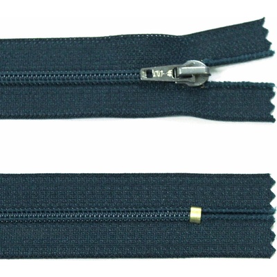 Spirálový zip no.3 nerozepínací 22cm - více barev color: 624 petrolejová + nikl