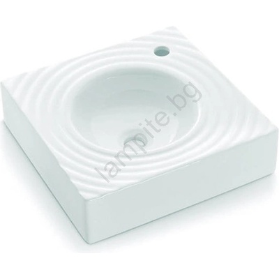 Bathco 0081 - Мивка GOTA за монтаж върху плот, 45 x 45 см, порцелан, бяла (BO0010)