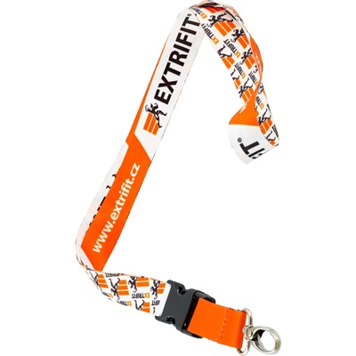 Snúrka na krk Extrifit Key ring orange/white