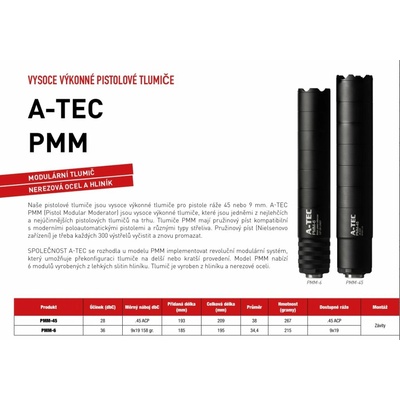 A-TEC PMM-6 impulzní pro pistole ráže do 9mm na závit M13,5x1mm LH – Hledejceny.cz