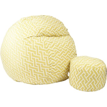 Image 1 of PUFRELAX Комплект Барбарон с табуретка за крака 700л. King Size, Zippity Yellow, Перящ се калъф, Пълнеж с микс от мемори пяна и дунапрен, Гама Premium (PUF-M-KO-PT-ZIY)