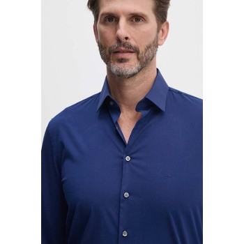 Calvin Klein Риза Calvin Klein мъжка в розово с кройка по тялото с класическа яка K10K108229 (K10K108229)