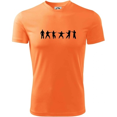 Karate postavy tričko neon mandarine
