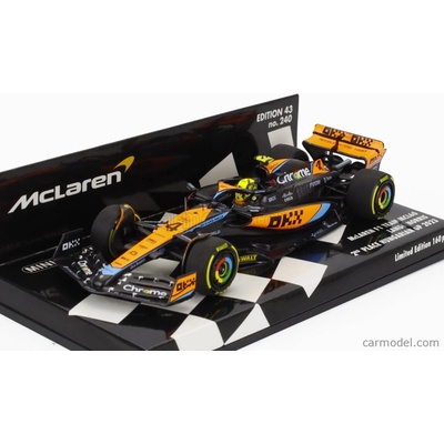 Minichamps Mclaren F1 Mcl60 Team Mclaren N 4 2nd Hungarian Gp 2023 Lando Norris Bílá Oranžová Černá 1:43