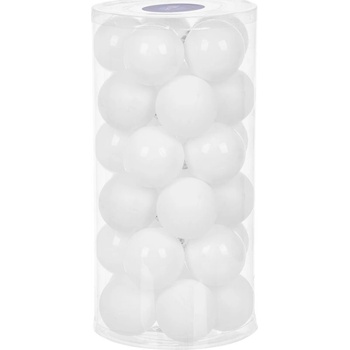 MagicHome Gule 30 ks biele lesklé mix na vianočný stromček 6 cm