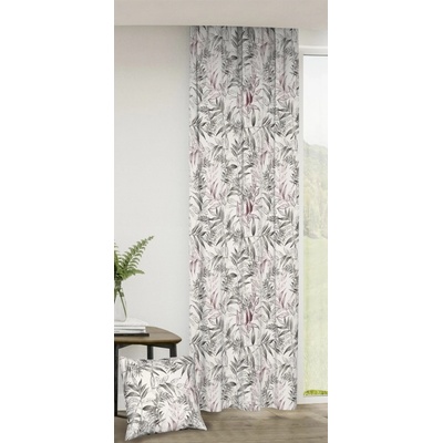 Záves dekoračný alebo látka, Soft Jaseňové lístie, bordový, 150 cm 150 cm
