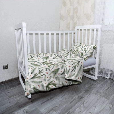 Sablio Vianočné Mikroplyšové detské obliečky do postieľky Vôňa ihličia 120x90 40x60