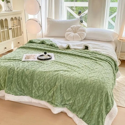Homa hřejivá luxusní beránková deka Reddea green 150x200