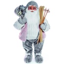 MagicHome Dekorácia Vianoce Santa 46 cm sivý
