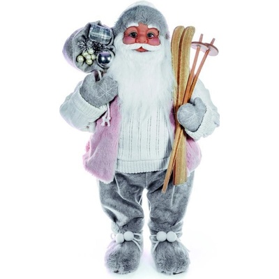 MagicHome Dekorácia Vianoce Santa 46 cm sivý