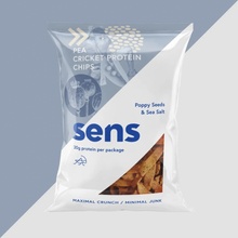 SENS Protein chipsy s cvrččím proteínom Mak & Morská soľ 80 g