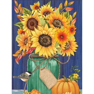 Ваза със слънчогледи 24/34 см