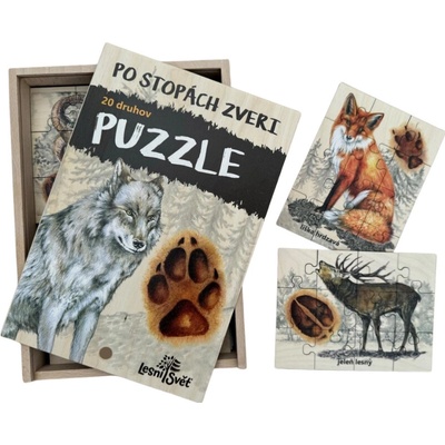 Lesní svět Sada Puzzle Po stopách zveri 20 x 12 dielov
