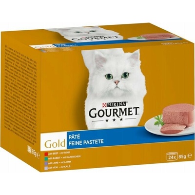 PURINA Gourmet GOLD Mousse Mix 4 příchutě 96x85 g