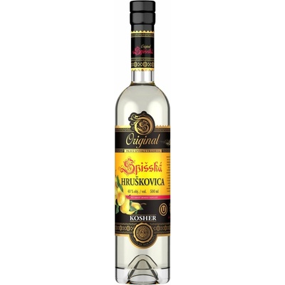 Kosher Spišská hruškovica 40% 0,5 l (čistá fľaša)