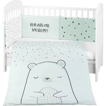 KikkaBoo Бебешки спален комплект 2 части EU style 70/140 Bear with me Mint (41101020115)