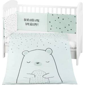 KikkaBoo Бебешки спален комплект 2 части EU style 70/140 Bear with me Mint (41101020115) - salemax