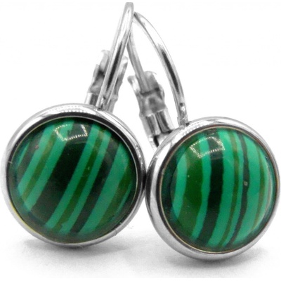 Steel Jewelry náušnice zelené z chirurgické oceli NS220147