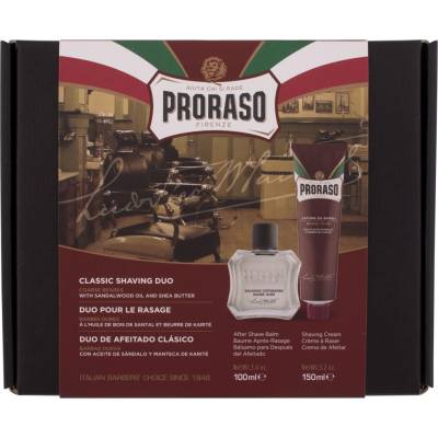 Proraso Red Classic balzam po holení 100 ml + krém na holenie 150 ml darčeková sada