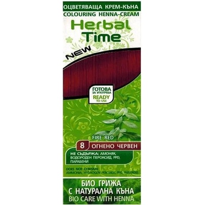 Henna Herbal Time přírodní barva na vlasy ohnivě červena-8 75 ml