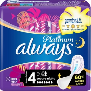 Always Дамски превръзки Platinum Secure Night, 5 бр (3031054)