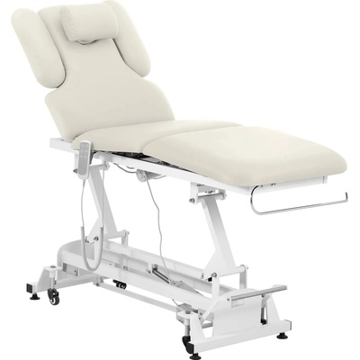 physa Elektrické masážní lehátko - 3 motory - 300 W - 185 x 67 x 62–84 cm - 200 kg - bílé/béžové NANTES BEIGE PH