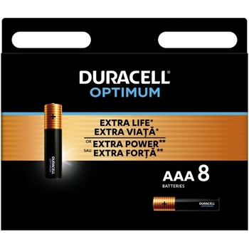 Image 1 of Duracell Батерии алкални Duracell Optimum, AAA, LR03, 1.5V, 8бр