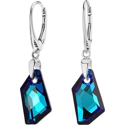 SWAROVSKI ELEMENTS Náušnice strieborné Bermuda Blue so LSW179E
