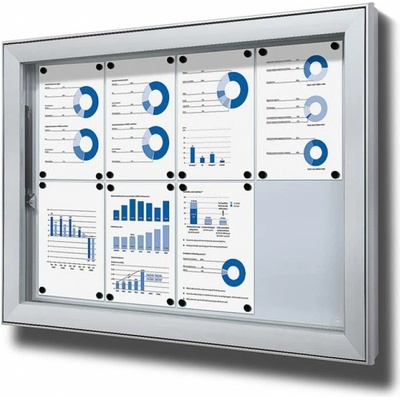 StandMar Vonkajšia uzamykateľná vitrína SCL – extra hluboká, s plynovými tlmičmi 8 x A4