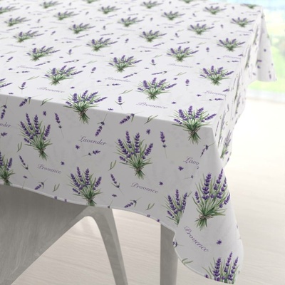 Biante čtvercový ubrus Rongo RGP-508 Snítky levandulí Provence na bílém 120x120cm