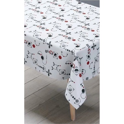 Obrus PVC 211B, metráž, 20 m x 140 cm, vzor sivo-červený, IMPOL TRADE