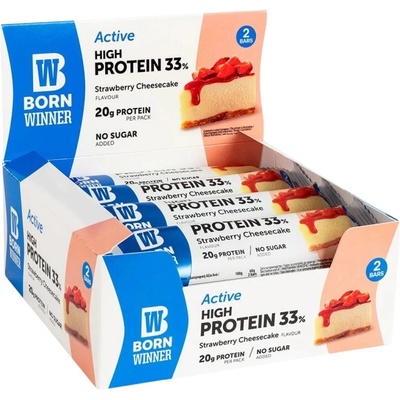 Born Winner Active 33% High Protein Bar [12 x 60 грама] Ягодов Чийзкейк
